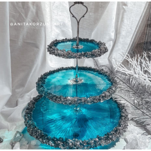 Видеокурс "Этажерка из жидкой смолы с эффектом прожилок". Анита Корзун