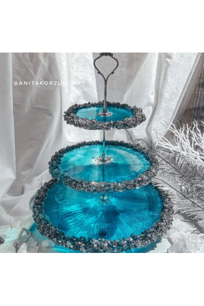 Видеокурс "Этажерка из жидкой смолы с эффектом прожилок". Анита Корзун