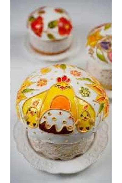 Витражная роспись на куличах. Марина Невская nebesnyii_mindal