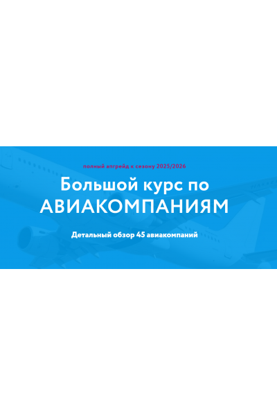 Большой курс по Авиакомпаниям.  Тариф Полный  Надежда Прокина, Марина Зацепина Baginet