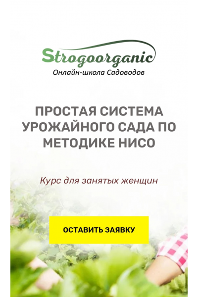 Полноценный курс начинающего садовода для занятых женщин с помощью методики Нисо. Strogoorganic