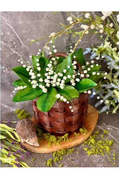 Видеоурок «Корзина с ландышами». Анастасия Политыкина, anastasiya_bakery