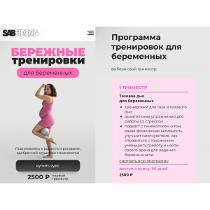 Бережные тренировки для беременных. 1 триместр. Сабина Филина, Sabintag