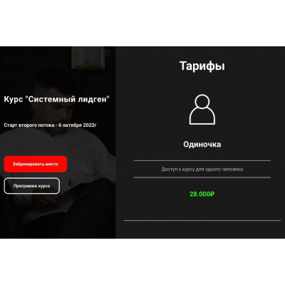 Системный лидген. Тариф Одиночка. Алексей Паньшин