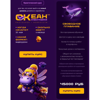 Океан инфографики 3.0 - Photoshop + нейросети. Helen Fiolett, The Fёdor