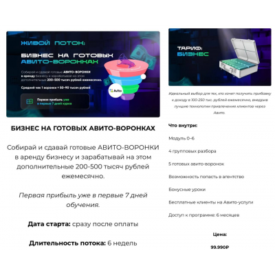  Бизнес на готовых Авито-воронках. Тариф Бизнес. Владимир Иннер