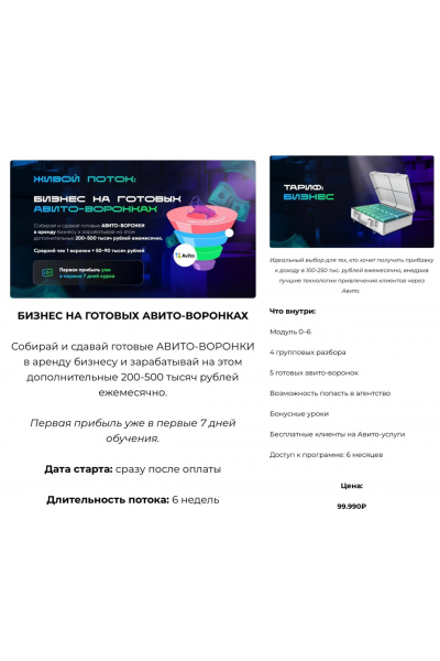  Бизнес на готовых Авито-воронках. Тариф Бизнес. Владимир Иннер
