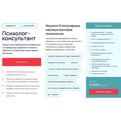 Психолог-консультант. Тариф Стандарт. Татьяна Колошина, Алёна Шуляк, Psycholesson