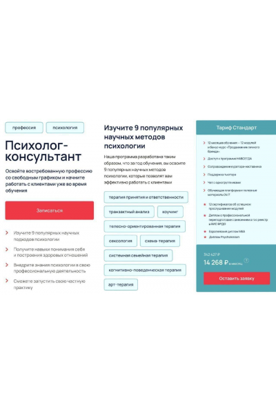 Психолог-консультант. Тариф Стандарт. Татьяна Колошина, Алёна Шуляк, Psycholesson