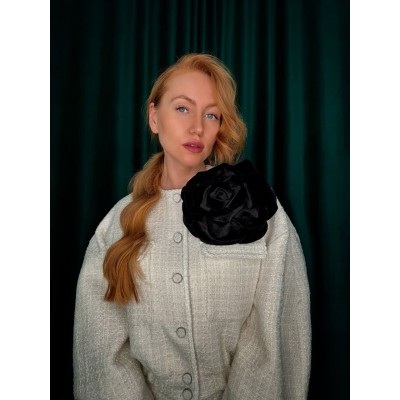 Цветок из ткани. Бархатная брошь роза 20 см. Таня Соколова