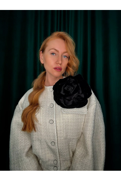 Цветок из ткани. Бархатная брошь роза 20 см. Таня Соколова