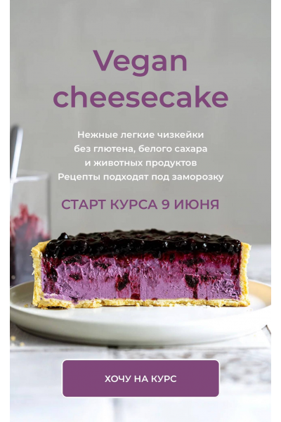 Vegan cheesecake. Онлайн курс Чизкейки. Тариф Самостоятельный. Сабина Ананиади, Алина Литвинова