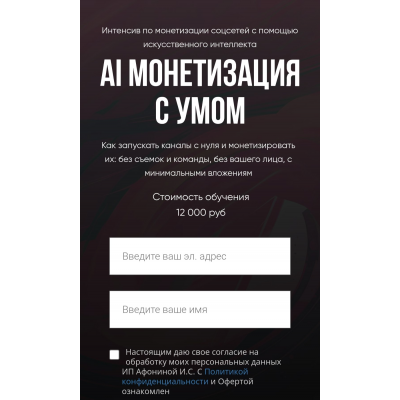 AI Монетизация с умом. Ирина Афонина