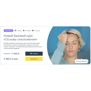 Основы омоложения 2023. Новый базовый курс. Анастасия Дубинская Ревитоника