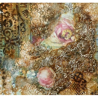 Микс медиа панно в технике окисленного кружева. Наталья Жукова