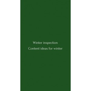 Winter inspection. Content ideas for winter