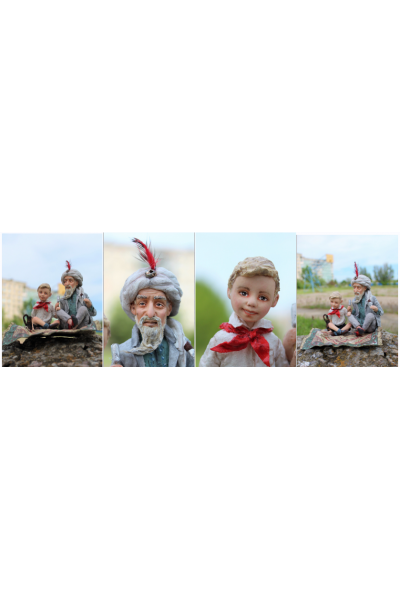 Хоттабыч и Волька. Татьяна Броницкая Ватная игрушка