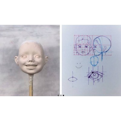 Лепка и роспись детского лица 4,5 см. Татьяна Броницкая