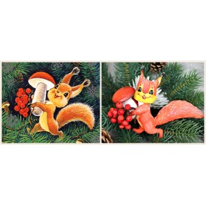 Рыжик - белочка с новогодней открытки. Татьяна Броницкая  Ватная игрушка