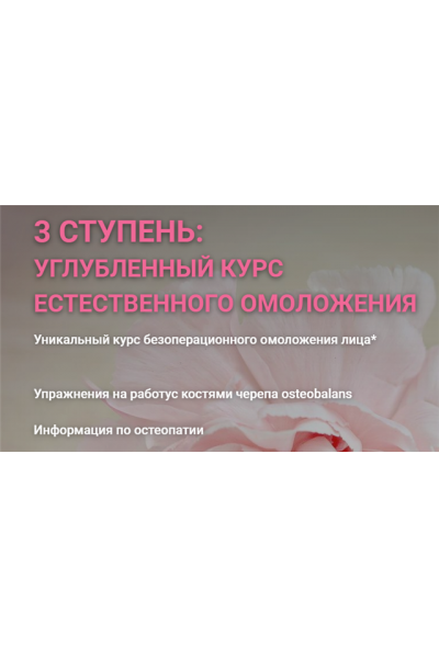 Углубленный курс естественного омоложения. 3 ступень. 2019. Инна Алфёрова