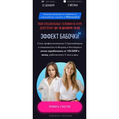 Эффект бабочки. Стань профессиональным Сторисмейкером и специалистом по визуалу в Instagram. Дарья Денисенко denissenkod 