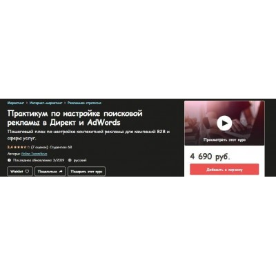 Практикум по настройке поисковой рекламы в директ и AdWords, Галина Иванникова