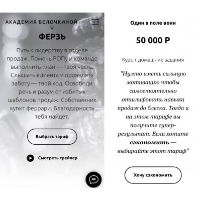 Ферзь. 1 поток. Тариф Один в поле воин. Настасья Белочкина, Академия Белочкиной