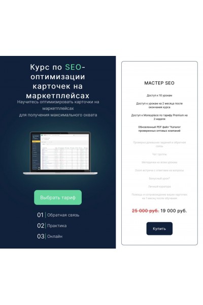 Курс по SEO-оптимизации карточек на маркетплейсах. Тариф Мастер SEO. Руслан Дворецкий, Moneyplace