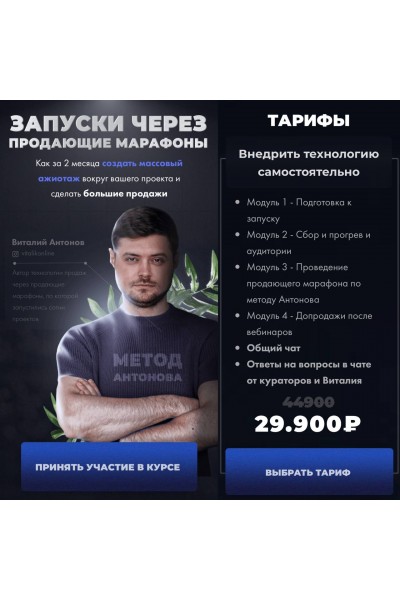 Запуски через продающие марафоны. Виталий Антонов