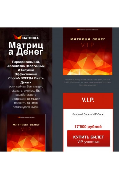 Новая Матрица Денег 2020, базовый блок + VIP-блок.  Дмитрий Богданов, Андрей Клюхин