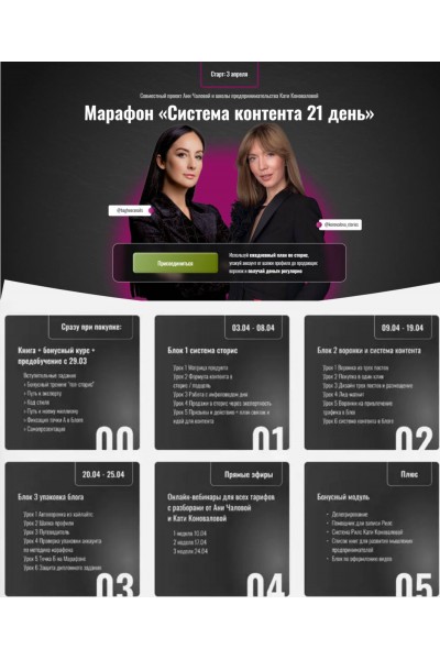 Система контента 21 день. Аня Чалова, Катя Коновалова