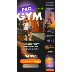 Pro Gym. Первая тренировочная программа для тренажерного зала в формате онлайн. Соня Солдатова, Самвел Даниелян