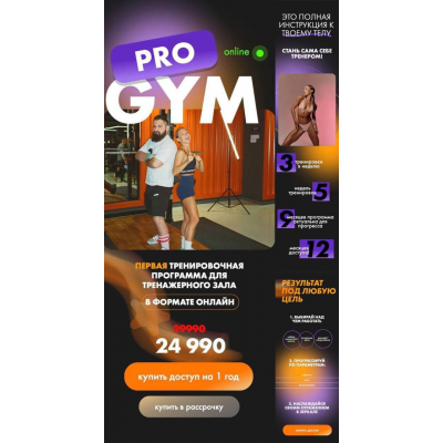 Pro Gym. Первая тренировочная программа для тренажерного зала в формате онлайн. Соня Солдатова, Самвел Даниелян