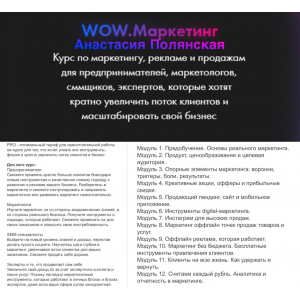 WOW.Маркетинг. Тариф Pro. Анастасия Полянская WOW.Маркетинг. Тариф Pro. Анастасия Полянская