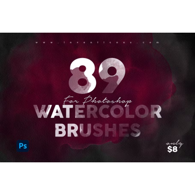89 Watercolour photoshop Brushes.  Creativemarket   ScaryClown