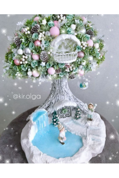 Зимнее дерево с катком. handmade_olgakir