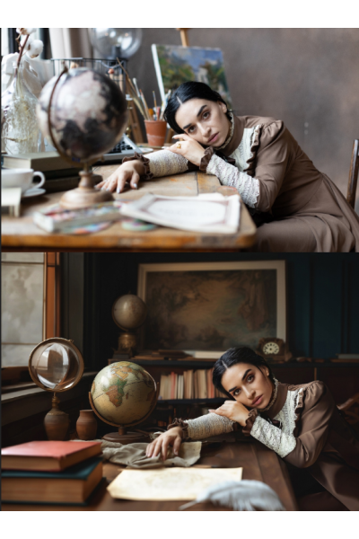 Ретушь с помощью нейросетей. Лиза Свет Фотобал